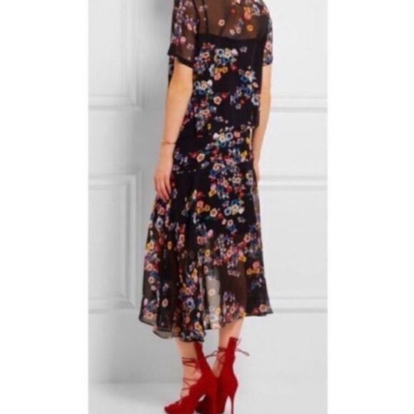 Rare Runway Limited Edition Silk Thornton Bregazzi Melina Floral Midi Dress - Picture 4 of 14